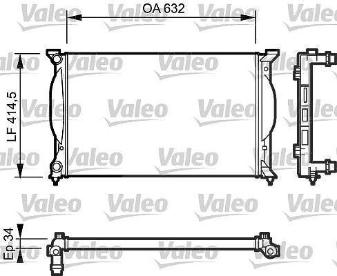 Valeo Kühler, Motorkühlung [Hersteller-Nr. 732963] für Audi, Seat