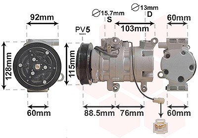 Van Wezel Kompressor, Klimaanlage [Hersteller-Nr. 2700K251] für Mazda