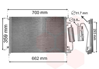 Van Wezel Kondensator, Klimaanlage [Hersteller-Nr. 37015397] für Fiat, Saab, Opel
