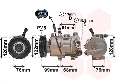Van Wezel Kompressor, Klimaanlage [Hersteller-Nr. 8200K296] für Hyundai