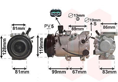 Van Wezel Kompressor, Klimaanlage [Hersteller-Nr. 8200K414] für Kia, Hyundai