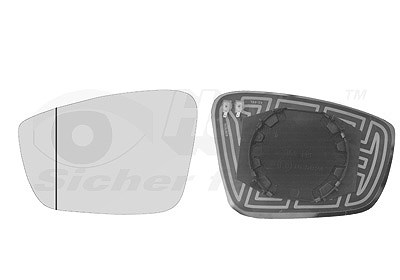 Van Wezel Spiegelglas, Außenspiegel [Hersteller-Nr. 5701837] für VW, Skoda, Seat