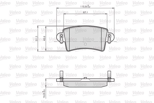 Valeo Bremsbelagsatz, Scheibenbremse [Hersteller-Nr. 872669] für Renault, Nissan