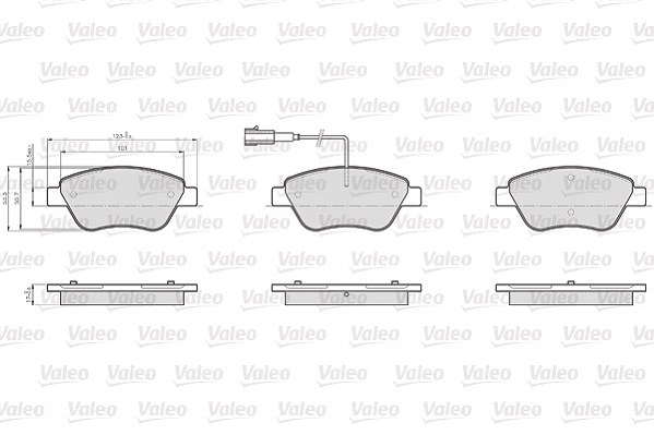 Valeo Bremsbelagsatz, Scheibenbremse [Hersteller-Nr. 872705] für Peugeot, Citroën