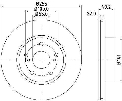 Hella Bremsscheibe [Hersteller-Nr. 8DD355115-691] für Toyota