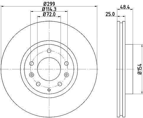 Hella Bremsscheibe [Hersteller-Nr. 8DD355115-771] für Mazda