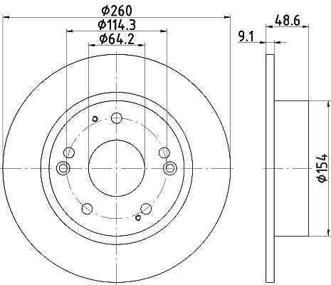 Hella Bremsscheibe [Hersteller-Nr. 8DD355117-091] für Honda, Acura
