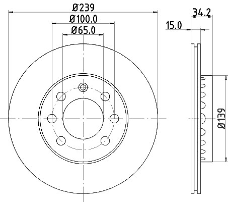 Hella Bremsscheibe [Hersteller-Nr. 8DD355107-581] für VW, Audi