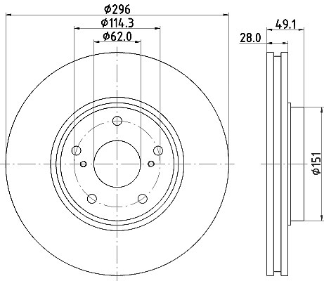 Hella Bremsscheibe [Hersteller-Nr. 8DD355115-981] für Lexus, Toyota