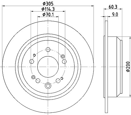Hella Bremsscheibe [Hersteller-Nr. 8DD355116-111] für Honda