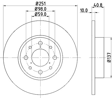 Hella Bremsscheibe Hinterachse Voll [Hersteller-Nr. 8DD355116-441] für Alfa Romeo