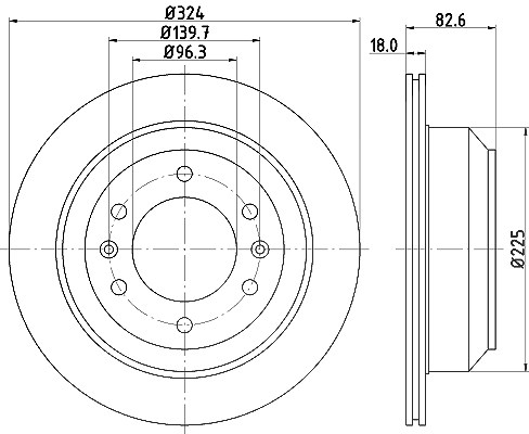 Hella Bremsscheibe [Hersteller-Nr. 8DD355116-491] für Hyundai