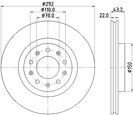 Hella Bremsscheibe [Hersteller-Nr. 8DD355116-691] für Alfa Romeo