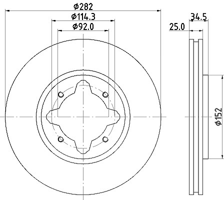 Hella Bremsscheibe [Hersteller-Nr. 8DD355104-971] für Honda
