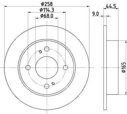Hella Bremsscheibe Hinterachse Voll [Hersteller-Nr. 8DD355105-171] für Infiniti, Nissan