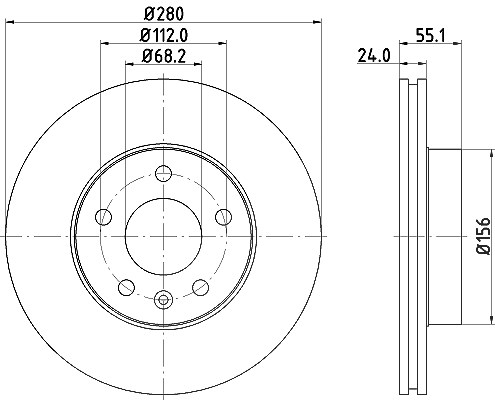 Hella Bremsscheibe [Hersteller-Nr. 8DD355105-591] für VW