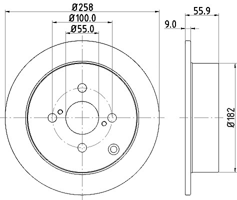 Hella Bremsscheibe [Hersteller-Nr. 8DD355110-471] für Toyota