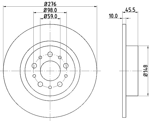Hella Bremsscheibe [Hersteller-Nr. 8DD355108-731] für Alfa Romeo