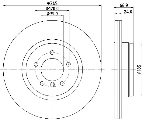 Hella 1x Bremsscheibe Hinterachse Belüftet [Hersteller-Nr. 8DD355110-041] für BMW