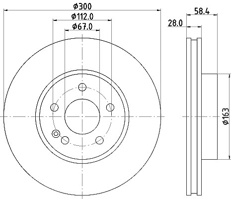 Hella Bremsscheibe [Hersteller-Nr. 8DD355110-071] für Mercedes-Benz