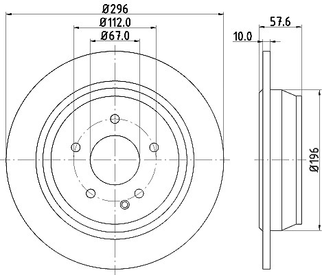 Hella Bremsscheibe [Hersteller-Nr. 8DD355110-091] für Mercedes-Benz