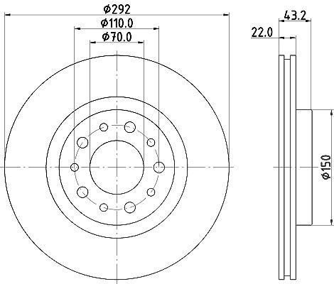 Hella Bremsscheibe [Hersteller-Nr. 8DD355112-561] für Alfa Romeo