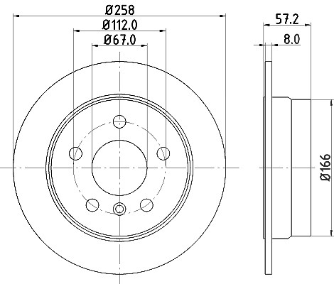 Hella Bremsscheibe [Hersteller-Nr. 8DD355111-101] für Mercedes-Benz