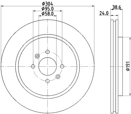 Hella Bremsscheibe [Hersteller-Nr. 8DD355114-871] für Mg