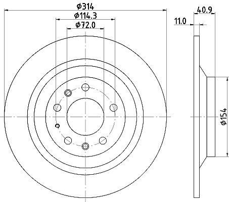 Hella Bremsscheibe [Hersteller-Nr. 8DD355114-501] für Mazda