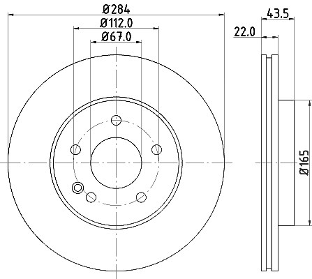 Hella Bremsscheibe [Hersteller-Nr. 8DD355102-971] für Mercedes-Benz