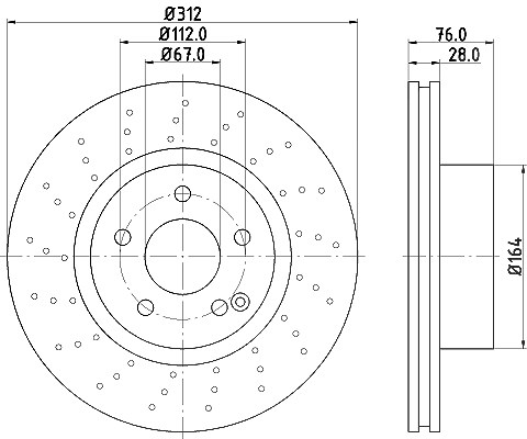 Hella Bremsscheibe [Hersteller-Nr. 8DD355106-871] für Mercedes-Benz