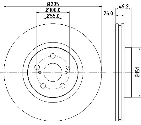Hella Bremsscheibe [Hersteller-Nr. 8DD355111-651] für Toyota