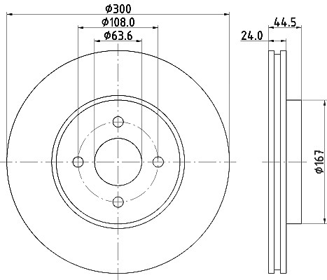 Hella Bremsscheibe [Hersteller-Nr. 8DD355112-091] für Ford