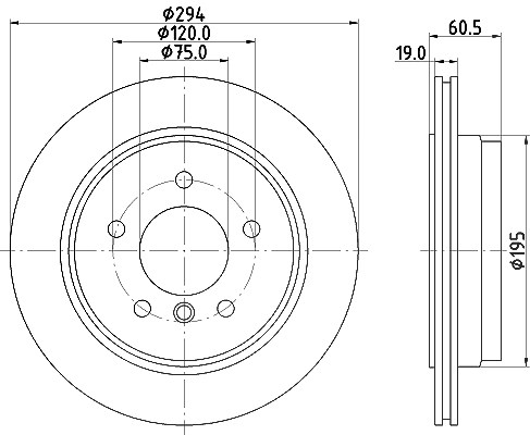 Hella Bremsscheibe [Hersteller-Nr. 8DD355112-271] für BMW