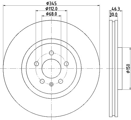 Hella Bremsscheibe [Hersteller-Nr. 8DD355128-501] für Audi