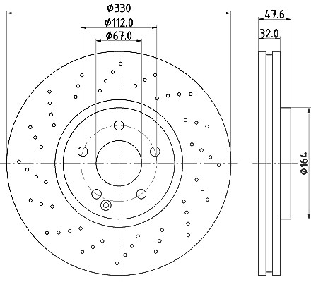 Hella Bremsscheibe [Hersteller-Nr. 8DD355128-151] für Mercedes-Benz