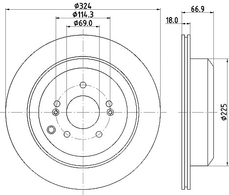 Hella Bremsscheibe [Hersteller-Nr. 8DD355118-531] für Hyundai