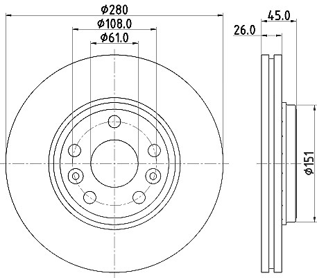Hella Bremsscheibe [Hersteller-Nr. 8DD355119-691] für Renault, Mercedes-Benz