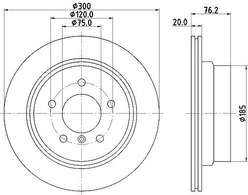 Hella Bremsscheibe [Hersteller-Nr. 8DD355120-211] für BMW