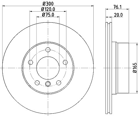 Hella Bremsscheibe [Hersteller-Nr. 8DD355120-901] für BMW