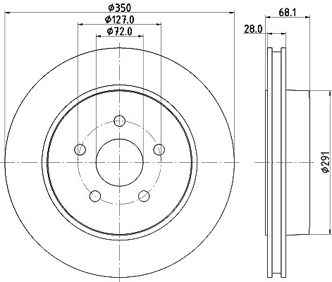 Hella 1x Bremsscheibe [Hersteller-Nr. 8DD355120-911] für Jeep