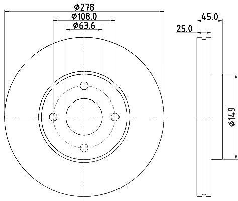 Hella Bremsscheibe [Hersteller-Nr. 8DD355117-711] für Ford