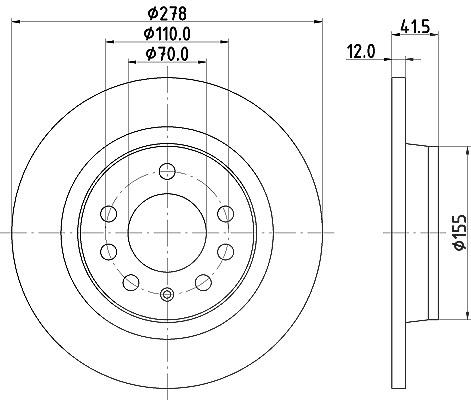 Hella Bremsscheibe [Hersteller-Nr. 8DD355122-201] für Saturn, Pontiac, Opel