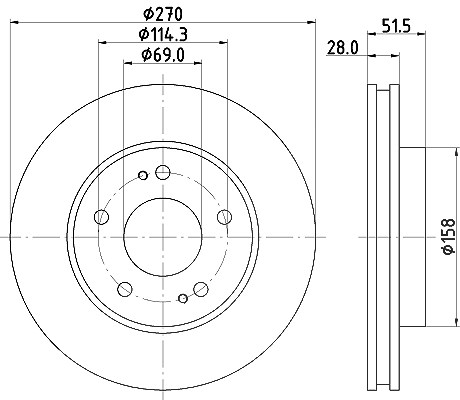 Hella Bremsscheibe [Hersteller-Nr. 8DD355122-271] für Mitsubishi