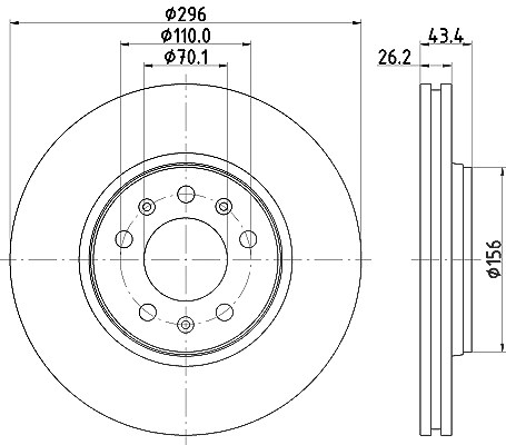 Hella Bremsscheibe [Hersteller-Nr. 8DD355122-371] für Opel, Saturn, Pontiac