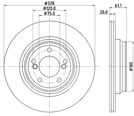 Hella Bremsscheibe [Hersteller-Nr. 8DD355122-621] für BMW