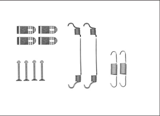 Hella Zubehörsatz, Feststellbremsbacken [Hersteller-Nr. 8DZ355205-981] für Hyundai, Ssangyong, Kia, Kg Mobility