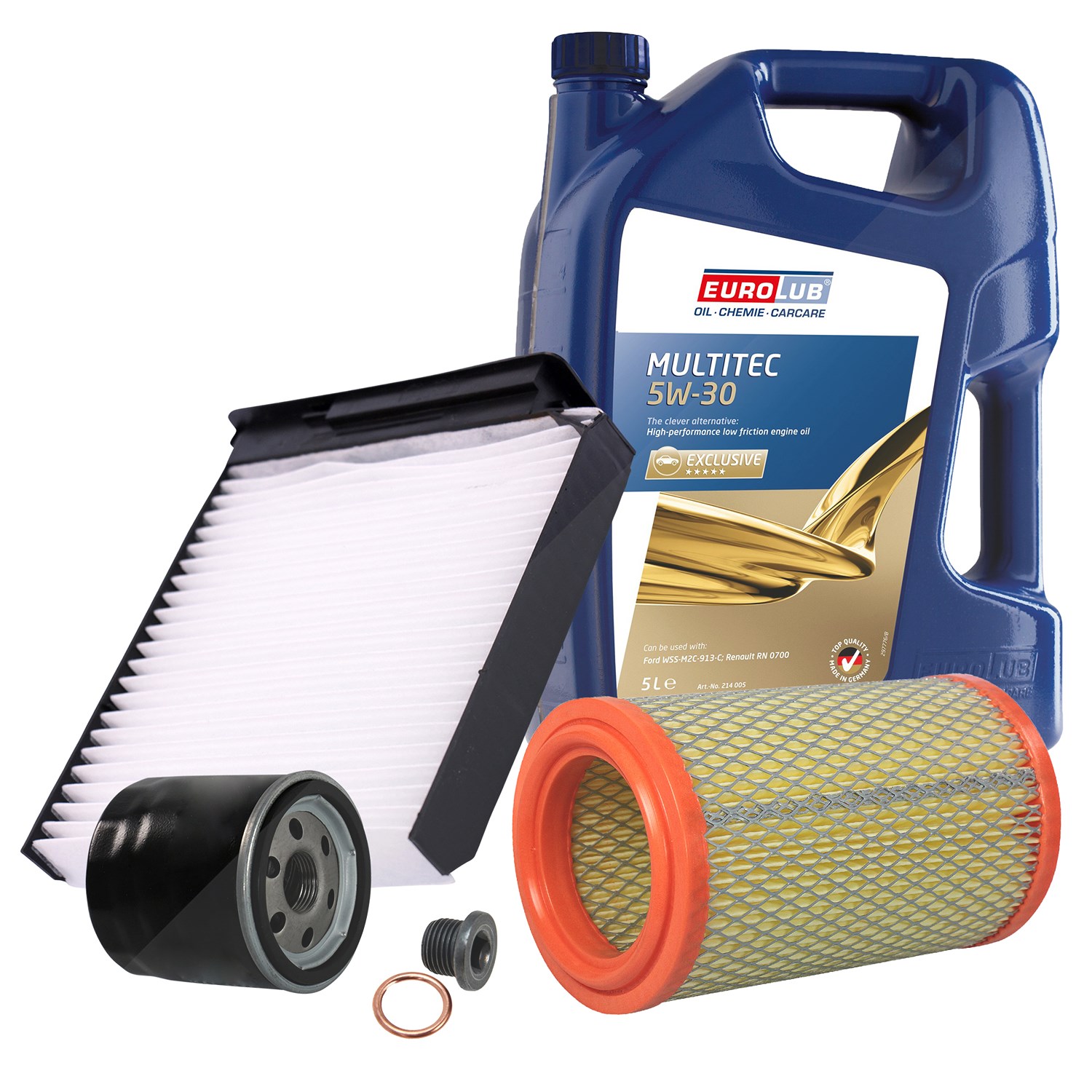 Bestprice Inspektionspaket Filtersatz SET A + 5l ÖL [Hersteller-Nr. 10493716] für Renault