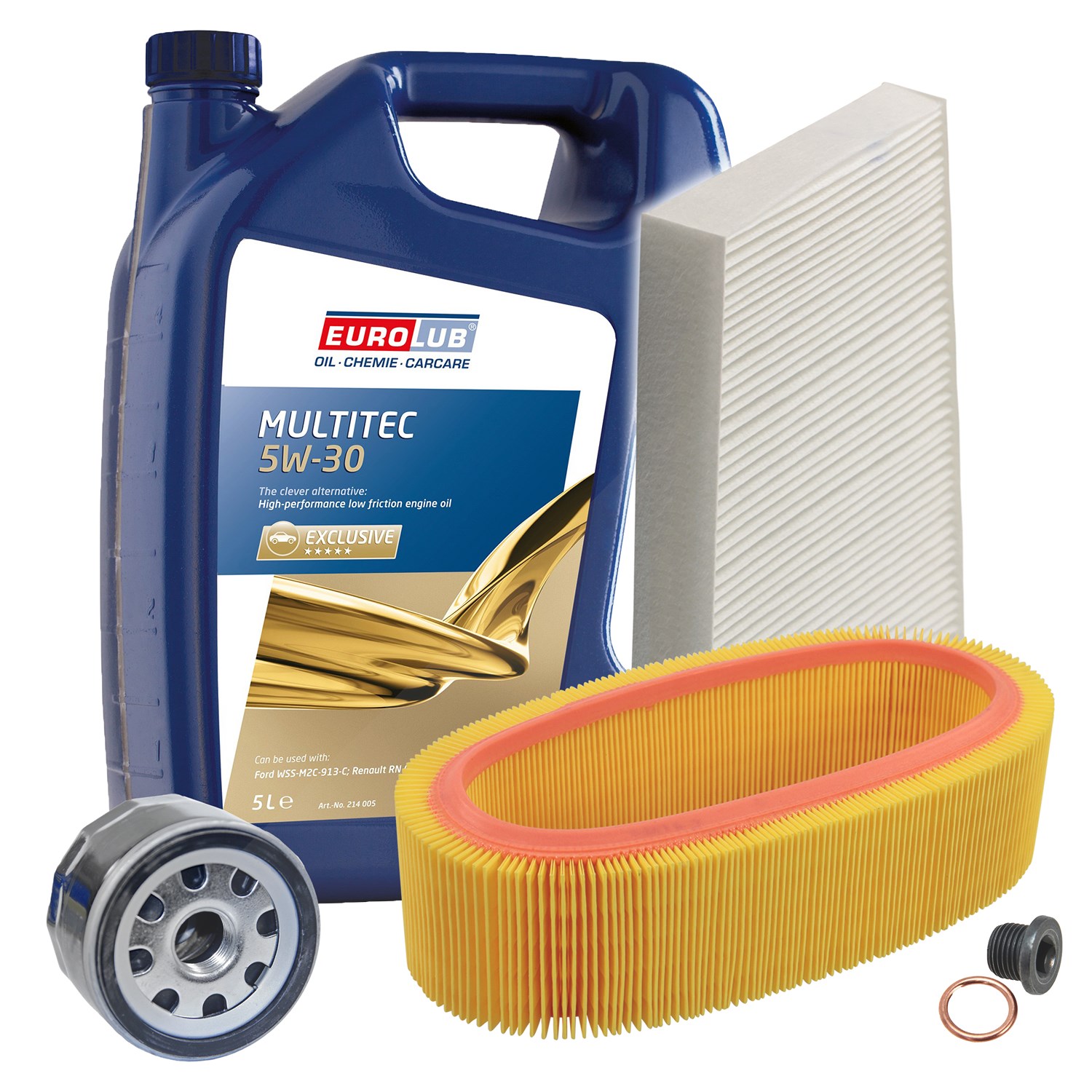 Bestprice Inspektionspaket Filtersatz SET A + 5l ÖL [Hersteller-Nr. 10493720] für Renault