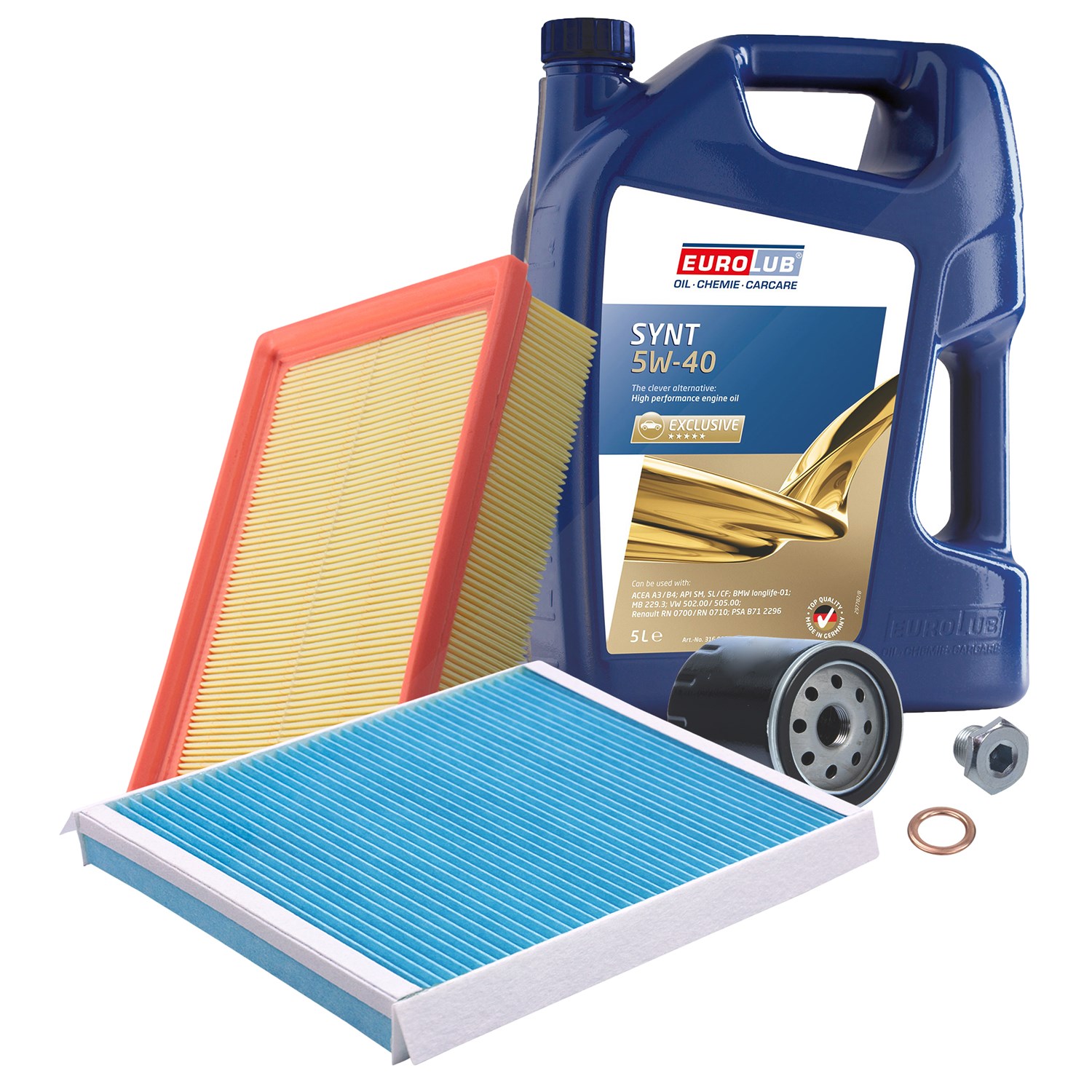 Bestprice Inspektionspaket Filtersatz SET A + 5l ÖL [Hersteller-Nr. 10493728] für Citroën